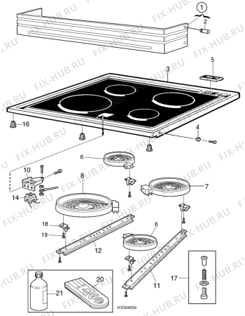 Взрыв-схема посудомоечной машины Electrolux EK7161 - Схема узла H10 Hob